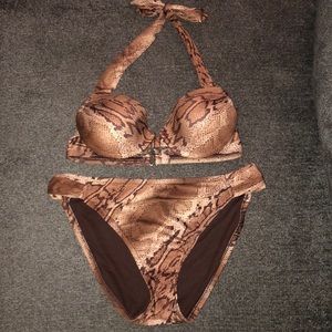 Brown Animal Print Bikini 👙